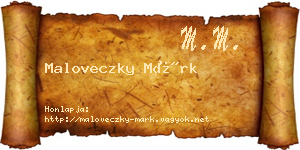 Maloveczky Márk névjegykártya